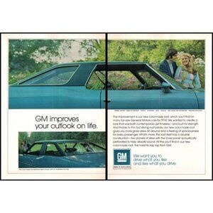 1974 GM General Motor Colonnade Roof Malibu 2 Page Vintage Print Ad Wall Art